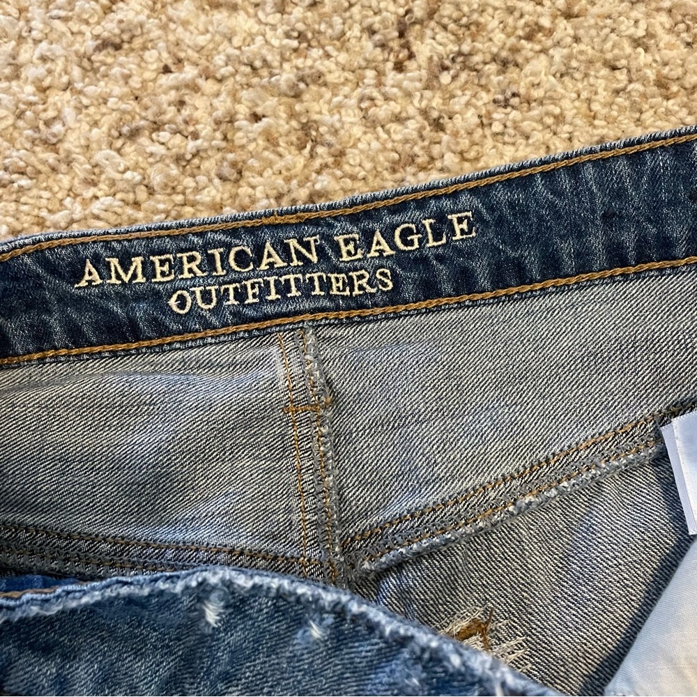 American Eagle Distressed Button Fly Raw hem mini skirt 6 - Picture 10 of 11